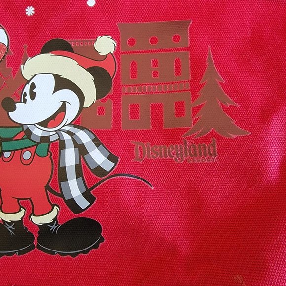 Disneyland 2019 Christmas Holiday Red Mickey & Minnie Tote Bag Disney Parks - Picture 5 of 13